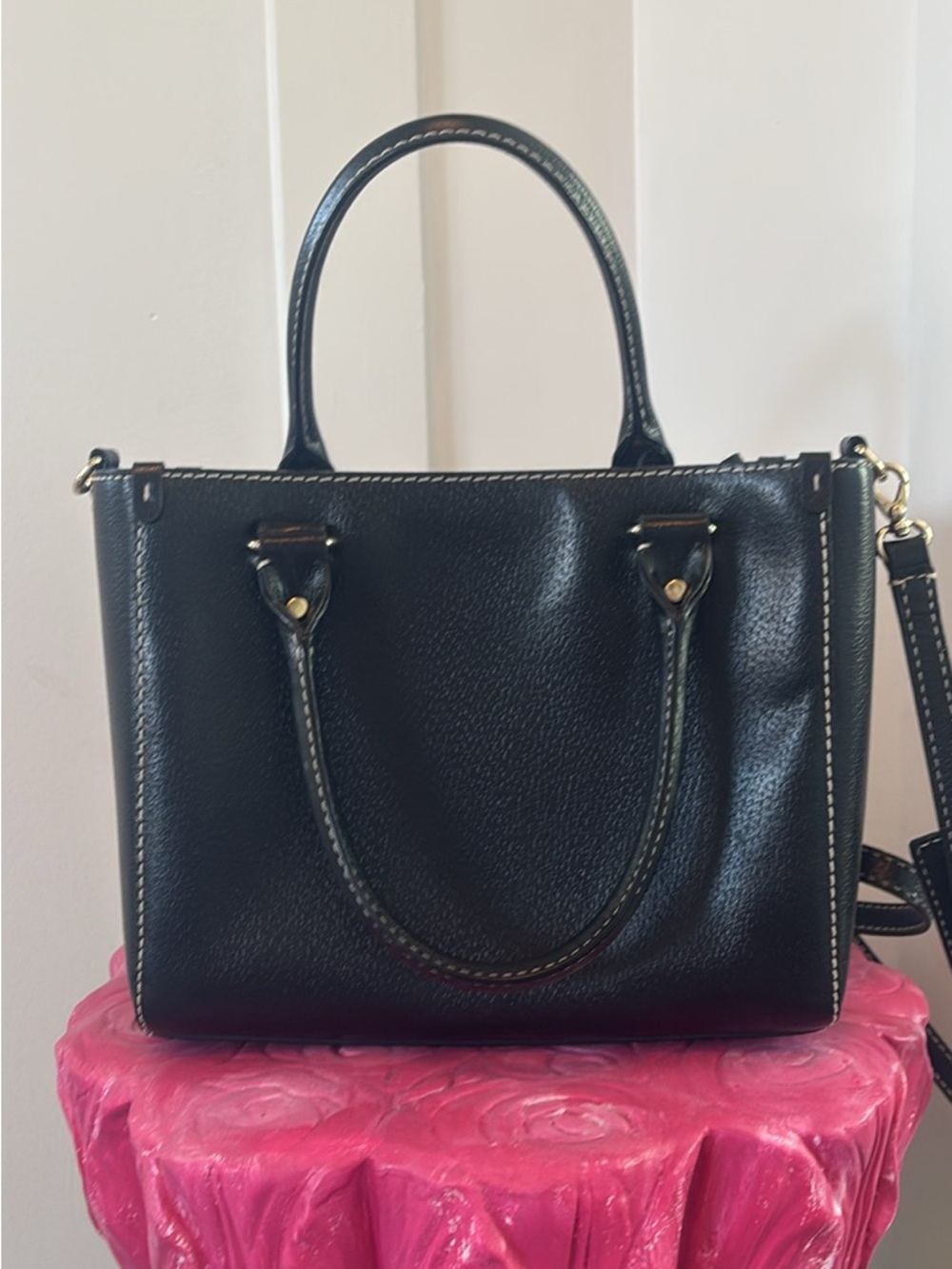 kate spade Black Leather Satchel with Gold Hardware - Picture 3 of 9